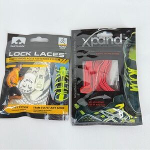 Xpand Elastic No Tie Lacing System Red & Nathan White Lock Laces NEW